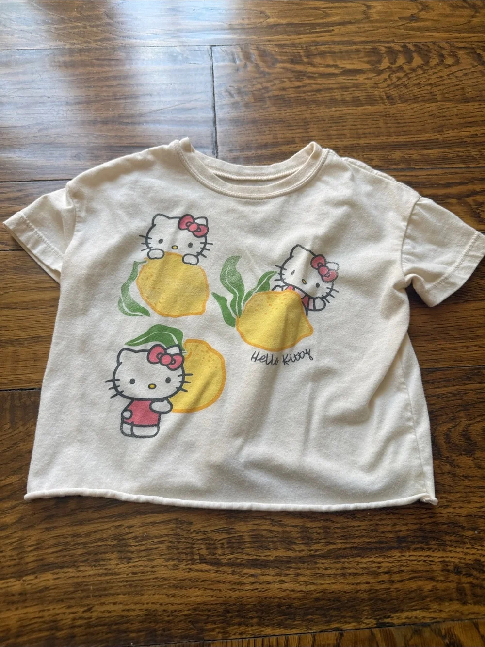 Hello Kitty Kids Yellow & White Lemon Stripe Pajama Set